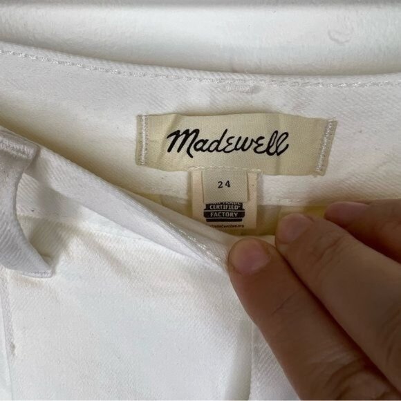 Madewell White Denim Harlow Shorts size 24, NEW - Picture 4 of 7